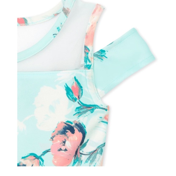 Floral Kids Dress in Blue and Pink - Picture 2 of 3